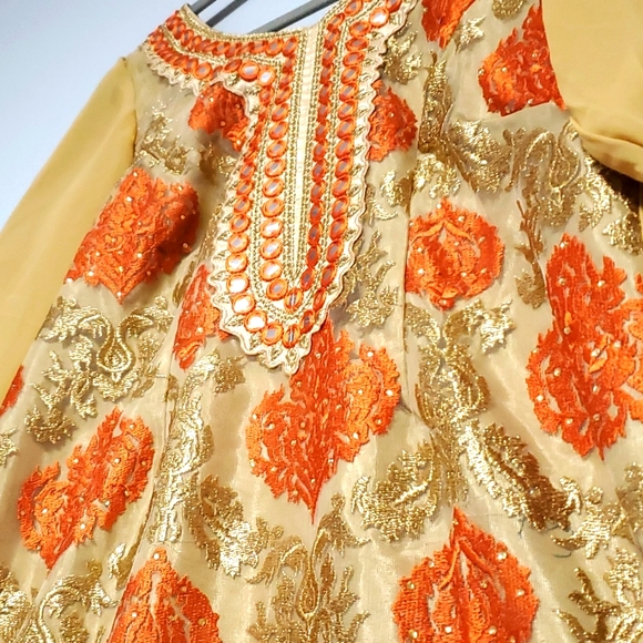 Long suit with plazo pant and dupatta - Picture 2 of 3